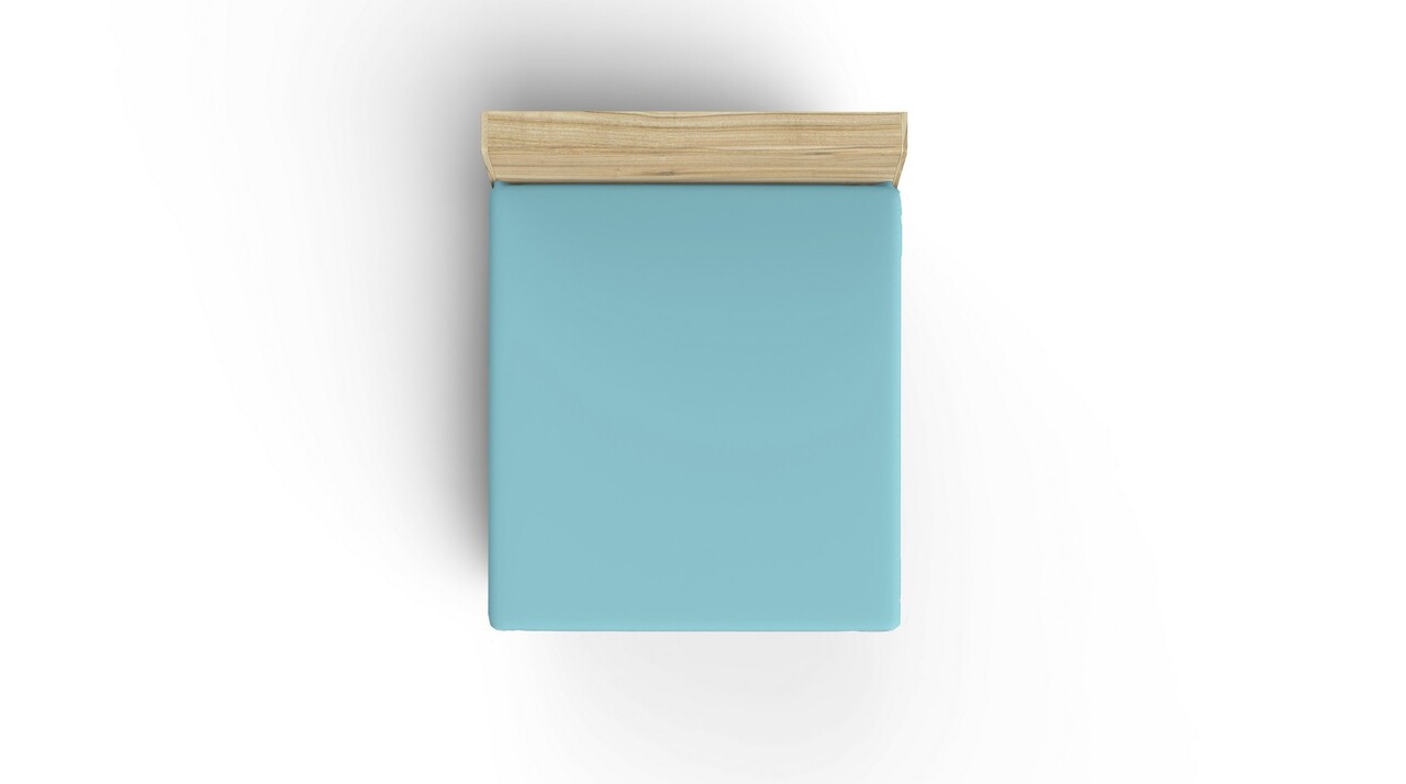 Cearceaf de pat cu elastic Ranforce Single Small (FR), L'essentiel Maison, Turquoise, Turcoaz - imagine 4